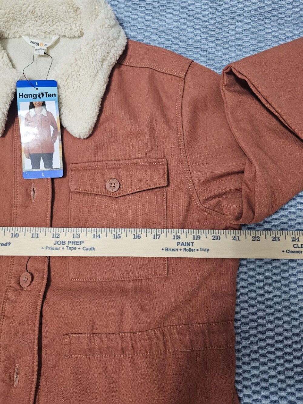 NWT Hang Ten Women’s Sherpa Collar Utility Jacket - Rust Orange - Size Large - Picture 5 of 6